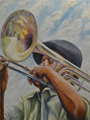 Man Playing a Trombone